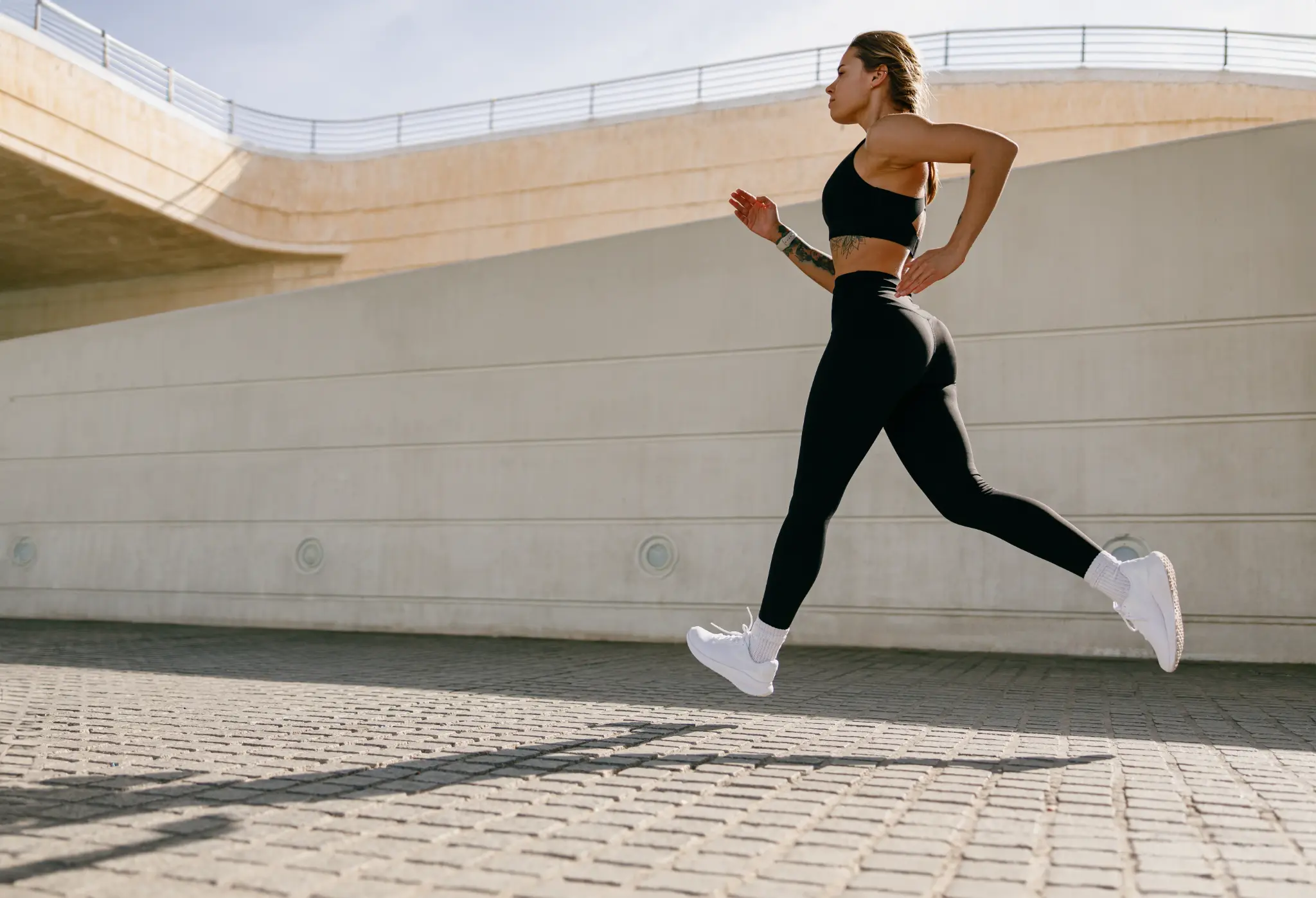 Woman running outdoors